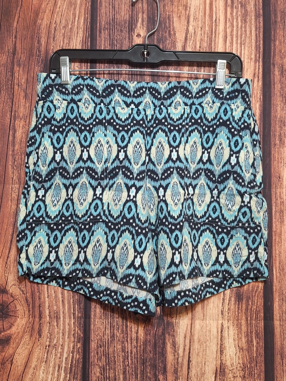 Wildfox Teal and Navy Ikat High Waist Shorts Size Medium